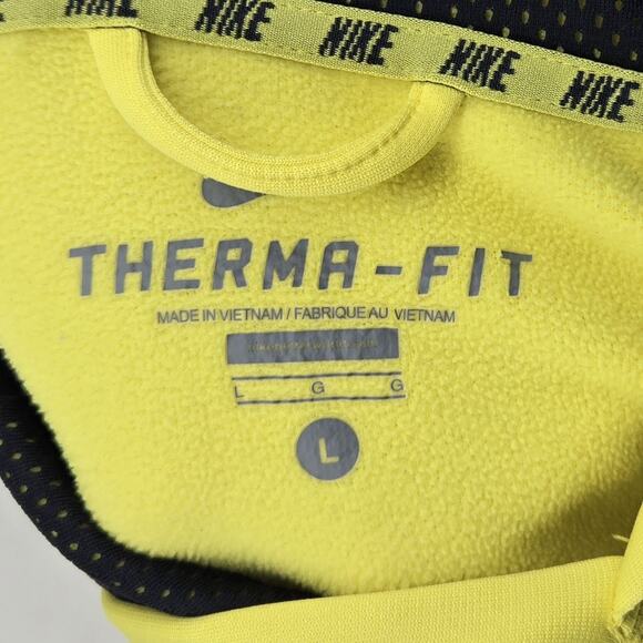 Nike Hoodie Mens Large Yellow Therma-Fit Pullover Sweatshirt Athletic 576894-700 - Picture 4 of 12